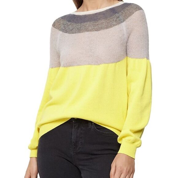 Reiss tulum color block sweater alpaca semi sheer delicate boat neck capsule xs - Picture 1 of 12